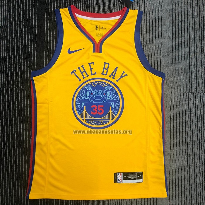 Camiseta Golden State Warriors Kevin Durant NO 35 Ciudad Amarillo
